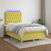 vidaXL Sommier &agrave; lattes de lit et matelas et LED Vert 120x200 cm Tissu