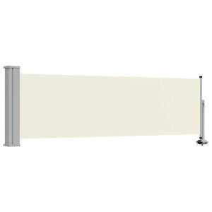 vidaXL Auvent lat&eacute;ral r&eacute;tractable de patio 80x300 cm Cr&egrave;me