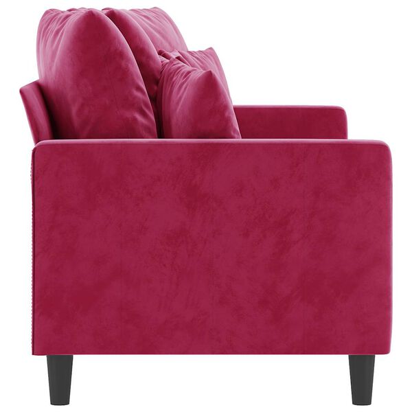 vidaXL Canapé à 2 places Rouge bordeaux 140 cm Velours