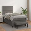vidaXL Sommier &agrave; lattes de lit avec matelas Gris 90x190 cm Similicuir