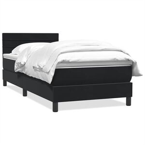vidaXL Sommier &agrave; lattes de lit avec matelas noir 80x220 cm velours