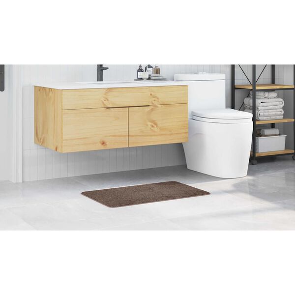 vidaXL Tapis de bain antid&eacute;rapant Marron 50 x 80 cm PP