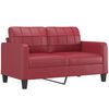 vidaXL Ensemble de canapés 3 pcs et coussins rouge bordeaux similicuir