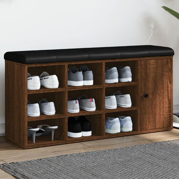 vidaXL Banc &agrave; chaussures ch&ecirc;ne marron 102x32x50 cm bois d'ing&eacute;nierie