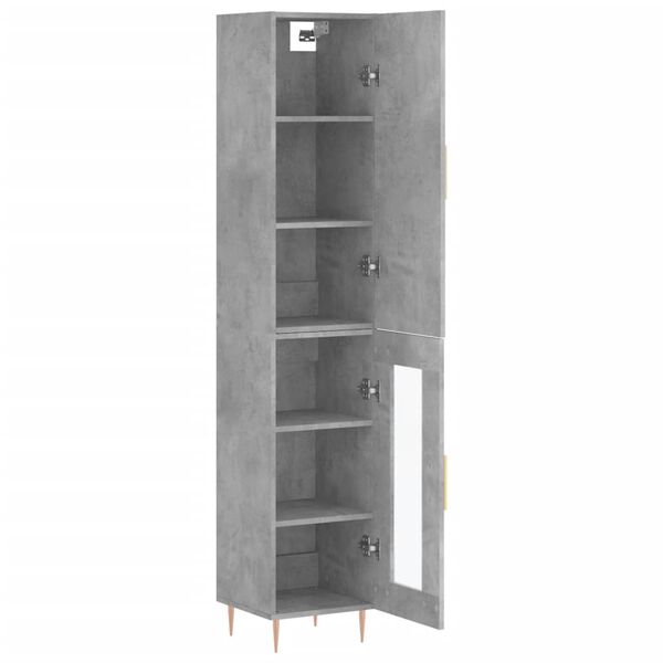 vidaXL Buffet haut Gris b&eacute;ton 34,5x34x180 cm Bois d'ing&eacute;nierie