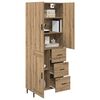 vidaXL Haut Armoire 2 pcs Ch&ecirc;ne artisanal Bois Agglom&eacute;r&eacute; et Verre