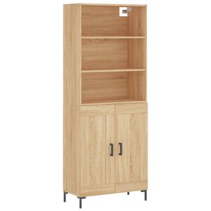 vidaXL Buffet haut Ch&ecirc;ne sonoma 69,5x34x180 cm Bois d'ing&eacute;nierie
