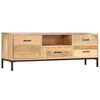 vidaXL Meuble TV 130x30x45 cm Bois massif de manguier