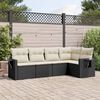 vidaXL Salon de jardin 5 pcs avec coussins noir r&eacute;sine tress&eacute;e