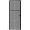 vidaXL Porte int&eacute;rieure 83x201,5 cm Noir Verre ESG et aluminium