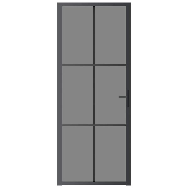 vidaXL Porte int&eacute;rieure 83x201,5 cm Noir Verre ESG et aluminium