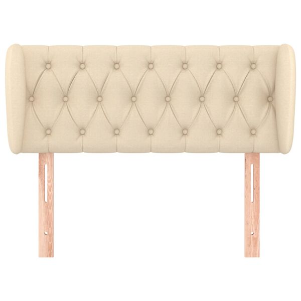 vidaXL Tête de lit avec oreilles Crème 103x23x78/88 cm Tissu