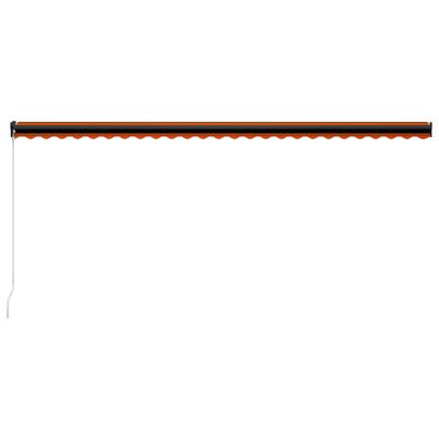 vidaXL Auvent manuel rétractable avec LED 600x300 cm Orange et marron