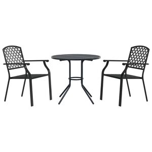 vidaXL Ensemble de chaises de jardin empilables 3 pcs anthracite