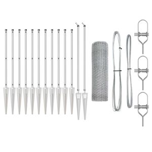 vidaXL Poteau de cl&ocirc;ture. Argent&eacute;