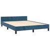 vidaXL Cadre de lit sans matelas bleu fonc&eacute; 140x190 cm velours