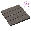 vidaXL Carreau de terrasse 11 pcs Marron fonc&eacute; 30 x 30 cm WPC