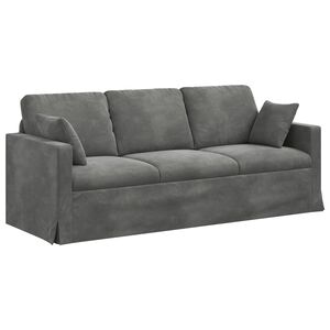vidaXL Canap&eacute; Gris fonc&eacute; 198 x 78 x 80 cm Velours
