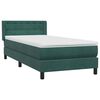 vidaXL Sommier &agrave; lattes de lit et matelas vert fonc&eacute; 80x210 cm velours