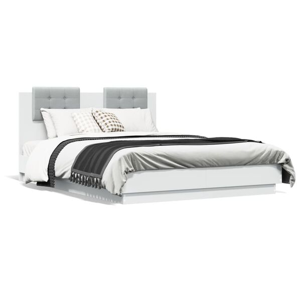 vidaXL Cadre de lit sans matelas blanc 135x190 cm