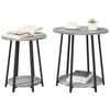 vidaXL Ensemble de tables d'appoint 2 pcs Gris Sonoma et noir