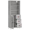 vidaXL Buffet haut Sonoma gris 69,5x34x180 cm Bois d'ing&eacute;nierie