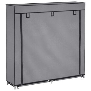vidaXL Armoire &agrave; chaussures avec housse Gris 115x28x110 cm Tissu