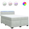 vidaXL Sommier &agrave; lattes de lit et matelas Gris clair 160x200cm Velours