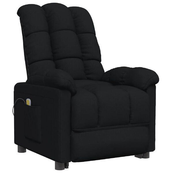 vidaXL Fauteuil de massage Noir Tissu