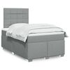 vidaXL Sommier &agrave; lattes de lit avec matelas Gris clair 120x200cm Tissu