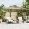 vidaXL Parasol de jardin avec LED et m&acirc;t en acier marron 246x246x230cm