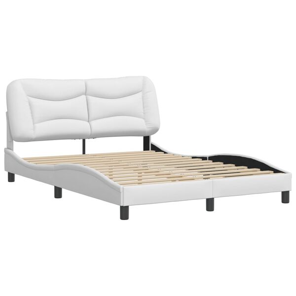 vidaXL Cadre de lit sans matelas Hvar blanc 120x200 cm similicuir