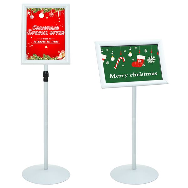 vidaXL Stand de Poster sur Pied Argent&eacute; 33 x 33 x 126 cm PVC et Acier