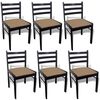 vidaXL Chaises &agrave; manger lot de 6 marron bois solide et velours