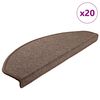 vidaXL Tapis d'escalier 20 pi&egrave;ces 65 x 24 x 4 cm Marron caf&eacute; Demi-rond Grand