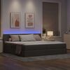 vidaXL Lit avec rangement et LED Taupe 200 x 200 cm Polyester