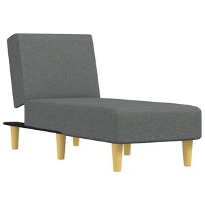 vidaXL Chaise longue gris fonc&eacute; tissu