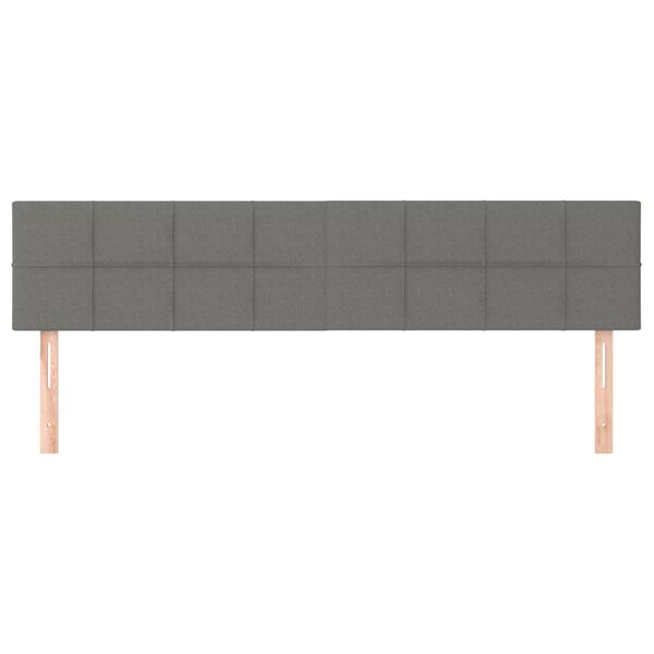 vidaXL T&ecirc;tes de lit Gris fonc&eacute; 160x5x78/88 cm Tissu