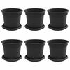 vidaXL Pots de plantes 6 pcs Noir &Oslash; 15 x 12 cm Plastique