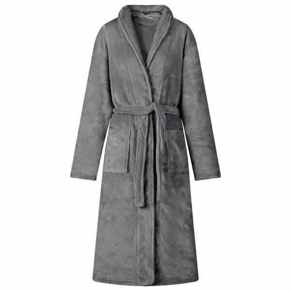vidaXL Robe de bain sans capuche Gris foncé xxxl Flanelle