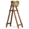 vidaXL Lampadaire Laiton E27 Bois de manguier massif