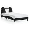 vidaXL Cadre de lit Viana sans matelas noir et blanc 100x200 cm similicuir