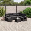 vidaXL Salon de jardin 8 pcs avec coussins noir r&eacute;sine tress&eacute;e