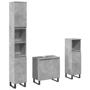 vidaXL Ensemble de meubles de salle de bain 3 pcs gris b&eacute;ton