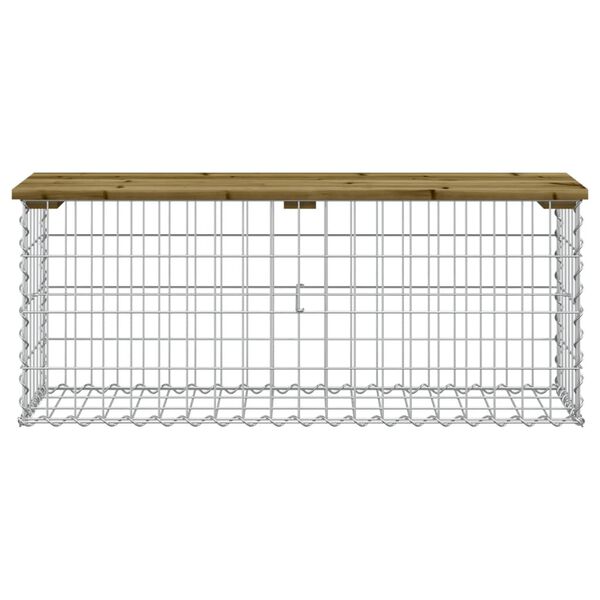 vidaXL Banc de jardin design gabion 103x31,5x42cm bois de pin imprégné