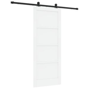 vidaXL Porte coulissante Blanc et noir 83 x 202 cm Bois de pin massif