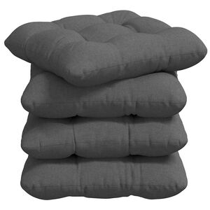 vidaXL Coussins de si&egrave;ge 4 pc Tissu Gris fonc&eacute; 40 x 40 x 12 cm