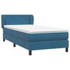 vidaXL Sommier &agrave; lattes de lit et matelas bleu fonc&eacute; 80x220 cm velours