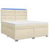vidaXL Lit boxspring avec matelas Cr&egrave;me 180 x 200 cm Tissu