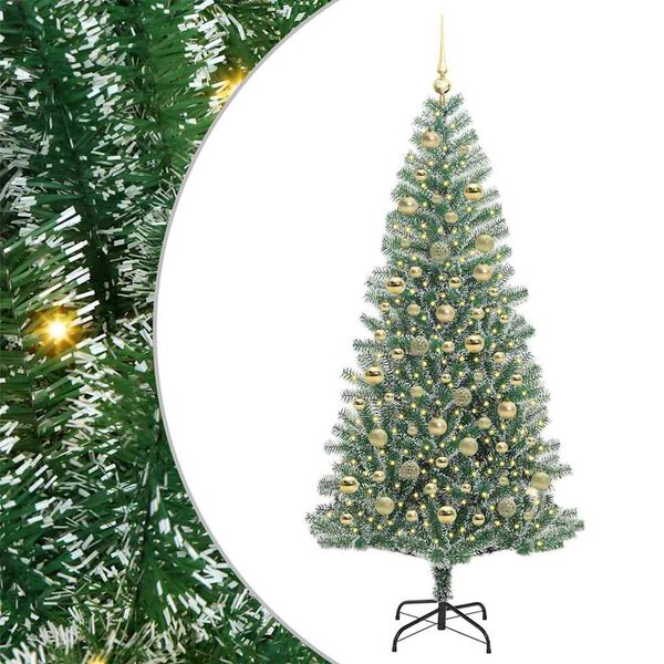 vidaXL Arbre de No&euml;l artificiel floconn&eacute; de neige avec lumi&egrave;re LED